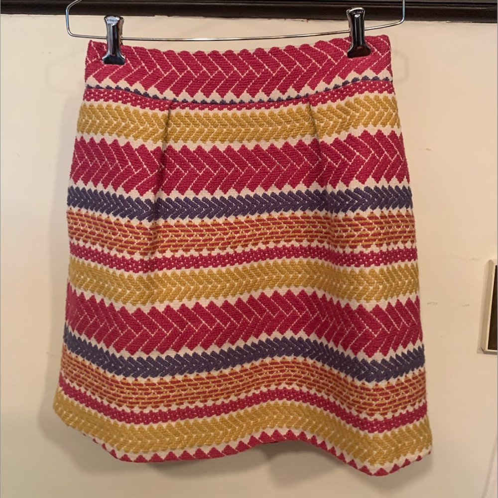 Anthropologie Woven Pink/Gold Skirt